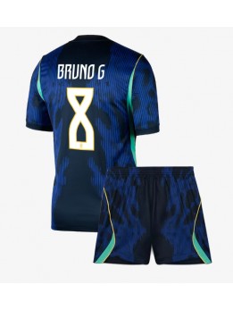 Detské Futbalové oblečenie Brazília Bruno Guimaraes #8 MS 2026 Krátky Rukáv - Preč (+ trenírky)